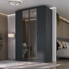 Guarda-roupa 4 Portas, 2 Mdf e 2 Reflecta Ravi