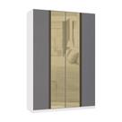Guarda Roupa 4 Portas 3 Gavetas 159,2 cm com Vidro Reflecta Bronze Prime Luciane Móveis