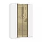 Guarda Roupa 4 Portas 3 Gavetas 159,2 cm com Vidro Reflecta Bronze Prime Luciane Móveis Guarda Roupa 4 Portas 3 Gavetas 159,2 cm com Vidro Reflecta Bronze Prime Luciane Móveis