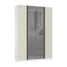 Guarda Roupa 4 Portas 3 Gavetas 159,2 cm com Vidro Reflecta Prata Prime Luciane Móveis Guarda Roupa 4 Portas 3 Gavetas 159,2 cm com Vidro Reflecta Prata Prime Luciane Móveis