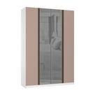 Guarda Roupa 4 Portas 3 Gavetas 159,2 cm com Vidro Reflecta Prata Prime Luciane Móveis Guarda Roupa 4 Portas 3 Gavetas 159,2 cm com Vidro Reflecta Prata Prime Luciane Móveis