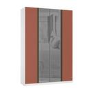 Guarda Roupa 4 Portas 3 Gavetas 159,2 cm com Vidro Reflecta Prata Prime Luciane Móveis Guarda Roupa 4 Portas 3 Gavetas 159,2 cm com Vidro Reflecta Prata Prime Luciane Móveis