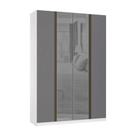 Guarda Roupa 4 Portas 3 Gavetas 159,2 cm com Vidro Reflecta Prata Prime Luciane Móveis Guarda Roupa 4 Portas 3 Gavetas 159,2 cm com Vidro Reflecta Prata Prime Luciane Móveis
