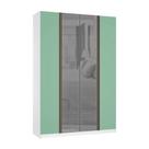 Guarda Roupa 4 Portas 3 Gavetas 159,2 cm com Vidro Reflecta Prata Prime Luciane Móveis