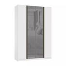 Guarda Roupa 4 Portas 3 Gavetas 159,2 cm com Vidro Reflecta Prata Prime Luciane Móveis Guarda Roupa 4 Portas 3 Gavetas 159,2 cm com Vidro Reflecta Prata Prime Luciane Móveis