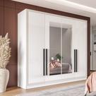 Guarda-Roupa 4 Portas 4 Gavetas 161cm Com Detalhes Usinados E Corrediça Telescópica Em Mdp/mdf Politorno