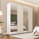 Guarda-Roupa 4 Portas 4 Gavetas Com Espelho 161cm Em Mdp/mdf Politorno