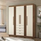 Guarda-roupa 4 Portas 4 Gavetas com Pés Mdp Aurora