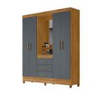 Guarda Roupa 4 Portas com Espelho Capri Freijó Cinza 831031 Moval Guarda Roupa 4 Portas com Espelho Capri Freijó Cinza 831031 Moval