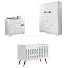 Guarda Roupa 4 Portas, Cômoda Sapateira Em Mdf E Berço