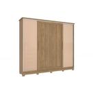 Guarda Roupa 4 Portas de Correr e 4 Gavetas c/ Pés CB03N565 Flex Nogueira/Macadamia ou Verde - Kappesberg