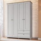 Guarda-Roupa 4 Portas e 2 Gavetas Americano Branco/Gelo/Ipê Guarda-Roupa 4 Portas e 2 Gavetas Americano Branco/Gelo/Ipê