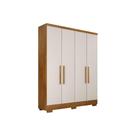 Guarda Roupa 4 Portas e 2 Gavetas c/ Pés Milly/Veneza Cumaru/Fendi 25 - Novo Horizonte