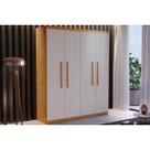 Guarda Roupa 4 Portas e 2 Gavetas Espanha Naturale/Off White - Rufato