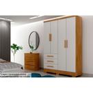 Guarda Roupa 4 Portas e 3 Gavetas c/ Pés Encant/Berlim Cumaru/Fendi 25 - Novo Horizonte Guarda Roupa 4 Portas e 3 Gavetas c/ Pés Encant/Berlim Cumaru/Fendi 25 - Novo Horizonte