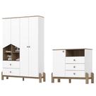 Guarda Roupa 4 Portas e Comoda 3 gavetas Ternura Henn