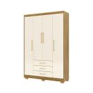 Guarda Roupa 4 Portas Gavetas Casal Com Pés