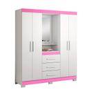 Guarda-Roupa 4 Portas Huntano Rosa - MoveisAqui