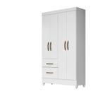 Guarda Roupa 4 Portas Madri Branco Rosa Azul Lilás Flex 852440 Moval