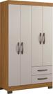 Guarda-Roupa 4 Portas NT 5005 Freijó com Off White - Notável