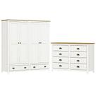 Guarda Roupa 4 Pt Comoda 8 Gv Madeira Maciça Branco Freijo Milani Store
