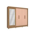 Guarda Roupa 5 Portas (1 c/ Espelho) e 4 Gavetas c/ Pés CB01N564 Nogueira/Macadamia - Kappesberg