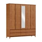 Guarda Roupa 5 Portas 6 Gavetas Prata Freijó - FN Guarda Roupa 5 Portas 6 Gavetas Prata Freijó - FN