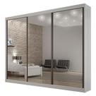 Guarda Roupa 6 Gavetas San Marino Premium com 3 Espelhos Branco Leifer Móveis