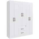 Guarda Roupa 6 Portas 02 Gavetas Montevideu- Cor Branco