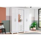 Guarda Roupa 6 Portas (1 c/ Espelho) e 3 Gavetas Briz B23 Branco - Henn