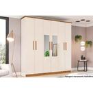 Guarda Roupa 6 Portas (2 c/ Espelho) e 3 Gavetas Cover Off White/Nature - Henn