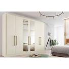 Guarda Roupa 6 Portas (2 c/ Espelho) e 6 Gavetas Argos Off White - Europa