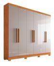 Guarda-Roupa 6 portas 2 Gav - Sergipe-Nature/Off - Bianchi