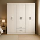 Guarda-Roupa 6 Portas 2 Gavetas 6 Prateleiras 1 Cabideiro Califórnia Branco Guarda-Roupa 6 Portas 2 Gavetas 6 Prateleiras 1 Cabideiro Califórnia Branco