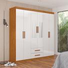 Guarda-roupa 6 Portas 2 Gavetas com Espelho Aurora