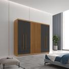 Guarda-Roupa 6 Portas 2 Gavetas com Pés MDF Logan