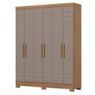 Guarda Roupa 6 Portas 2 Gavetas Vini B369 Nature Avelã - Henn - Briz