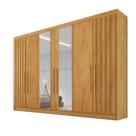 Guarda Roupa 6 Portas 2 Portas Ripadas Potente com Espelho MDF - Móveis Europa