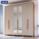 Guarda-Roupa 6 Portas 3 Gavetas com Espelho Safira 100% MDF