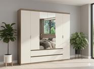 Guarda-roupa 6 Portas 4 Gavetas 100% MDF 250cm X 230cm X 55cm Nobre