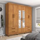 Guarda-roupa 6 Portas 4 Gavetas com Espelho e Pés Genova Guarda-roupa 6 Portas 4 Gavetas com Espelho e Pés Genova