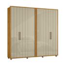 Guarda Roupa 6 Portas 4 Gavetas Miro Cumaru e Opala 250cm