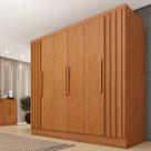 Guarda-Roupa 6 Portas 4 Gavetas Munique Ripado 180cm Espresso Móveis