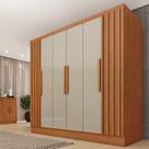 Guarda Roupa 6 Portas 4 Gavetas Munique Ripado 180cm Espresso Móveis