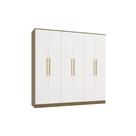 Guarda-roupa 6 Portas 4 Gvt Kappesberg Adapt Nogueira-branco