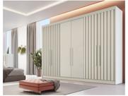 Guarda Roupa 6 Portas 4 Portas Ripadas Potente com Ripado MDF - Móveis Europa Guarda Roupa 6 Portas 4 Portas Ripadas Potente com Ripado MDF - Móveis Europa