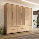 Guarda-roupa 6 Portas 6 Gavetas 100% Madeira Maciça Linha Nest
