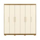 Guarda-Roupa 6 Portas 6 Gavetas 100% MDF Recife Nature/Champagne