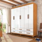 Guarda-roupa 6 Portas 6 Gavetas com Pés Denver