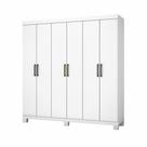 Guarda Roupa 6 Portas Carioca Móveis Branco